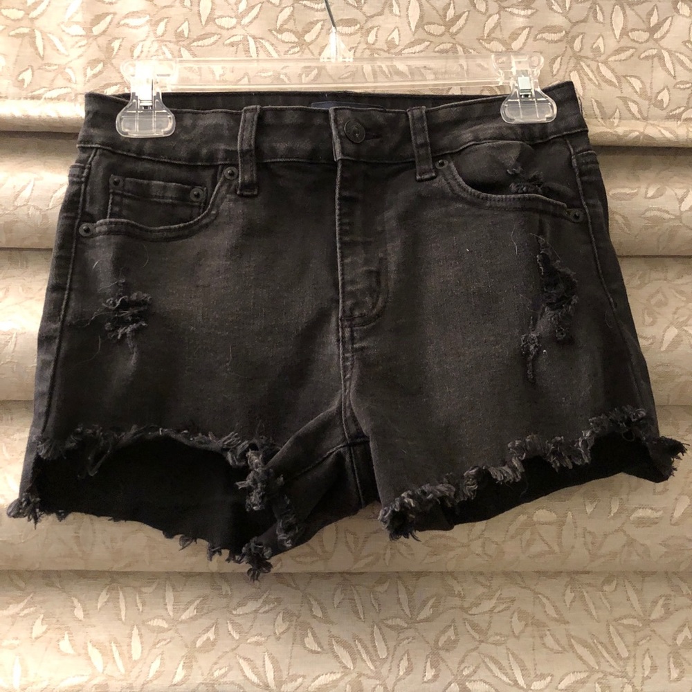 JustUSA black denim shorts. Size 25. Distressed